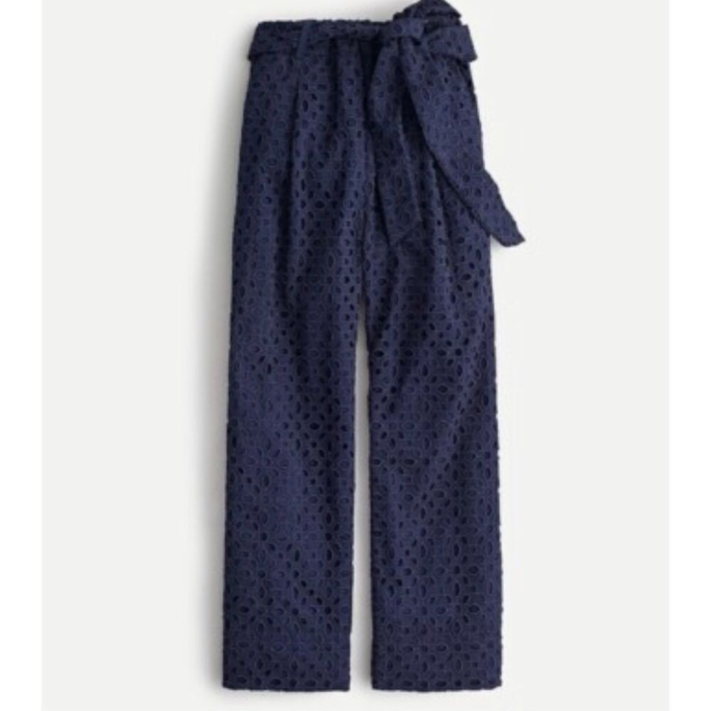 J. Crew Navy Eyelet Cropped Pants